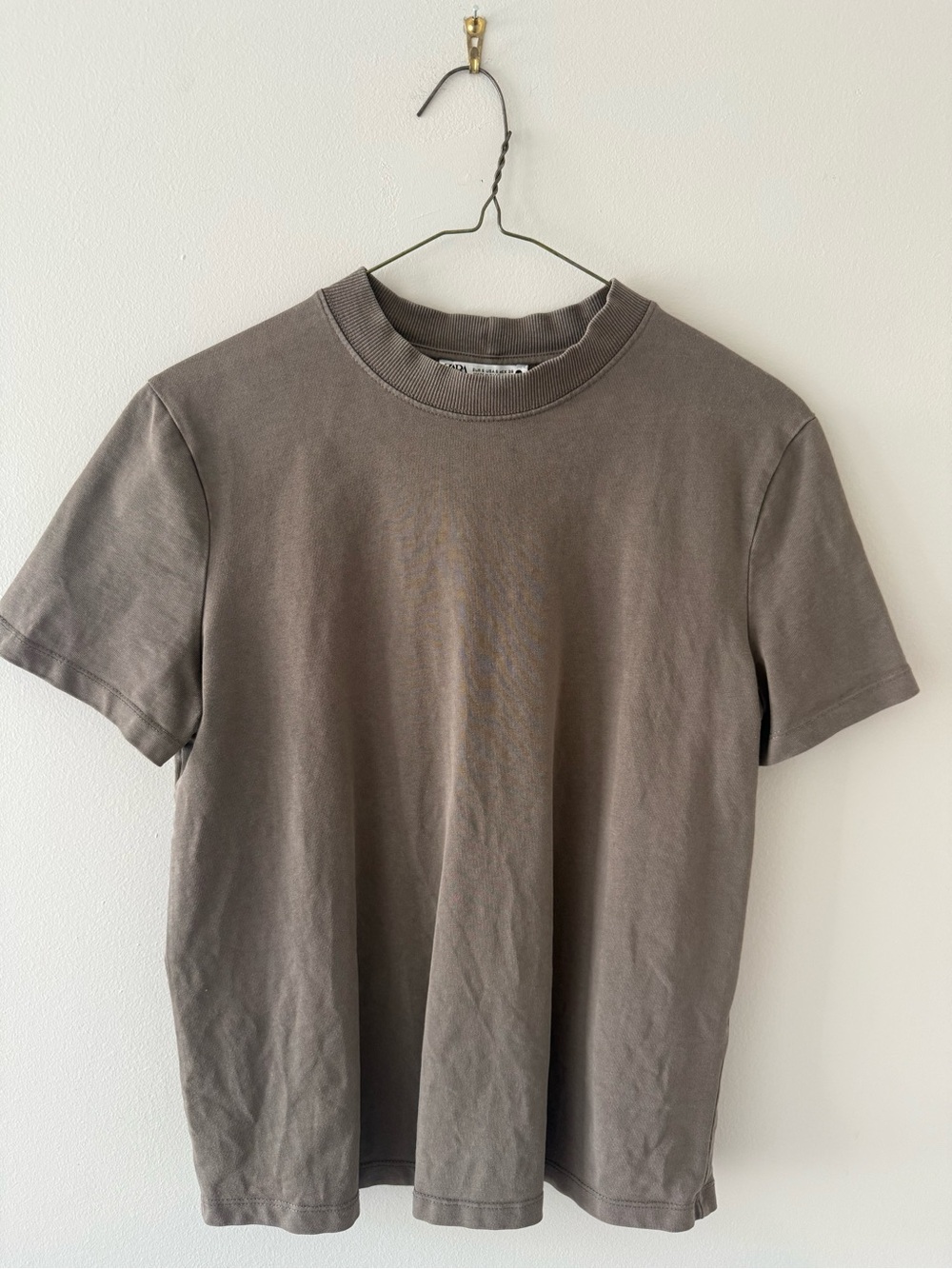 Zara Short Sleeve Crewneck T-Shirt - Brown Gray